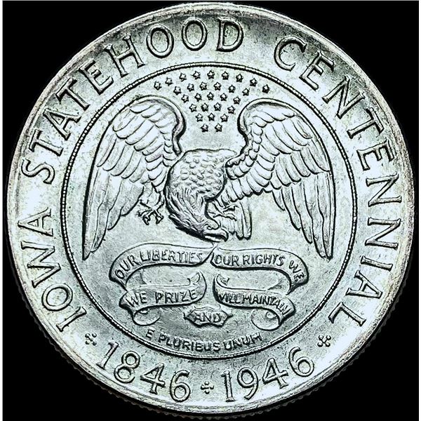 1946 Iowa Statehood Centennial Silver Half  Dollar CHOICE BU