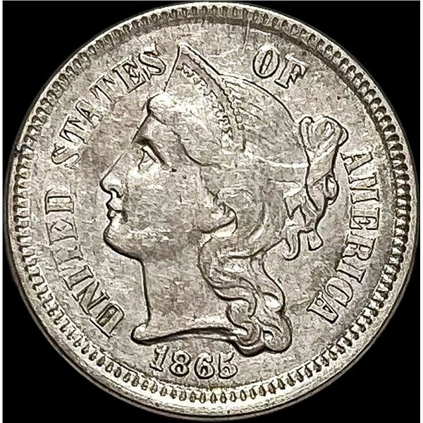 1865 Nickel Three-Cent Piece CHOICE AU