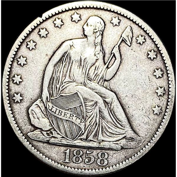 1858-O Seated Liberty Half Dollar NEARLY  UNCIRCULATED