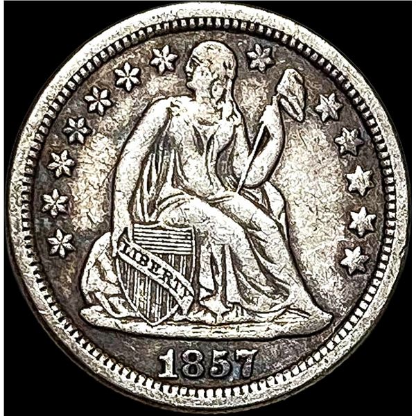 1857 Seated Liberty Dime NEARLY UNCIRCULATED