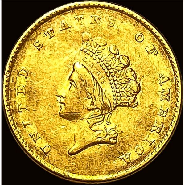 1854 Gold $1 Indian Head Type 2 NEARLY  UNCIRCULATED