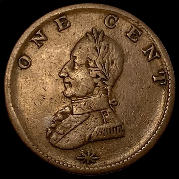 1820 Double Head Washington 1C LIGHTLY  CIRCULATED