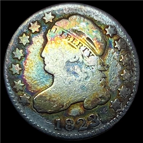 1823 Toned Capped Bust Dime NICELY CIRCULATED