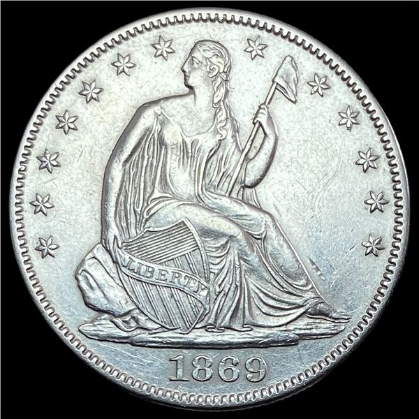 1869 Seated Liberty Half Dollar CHOICE AU