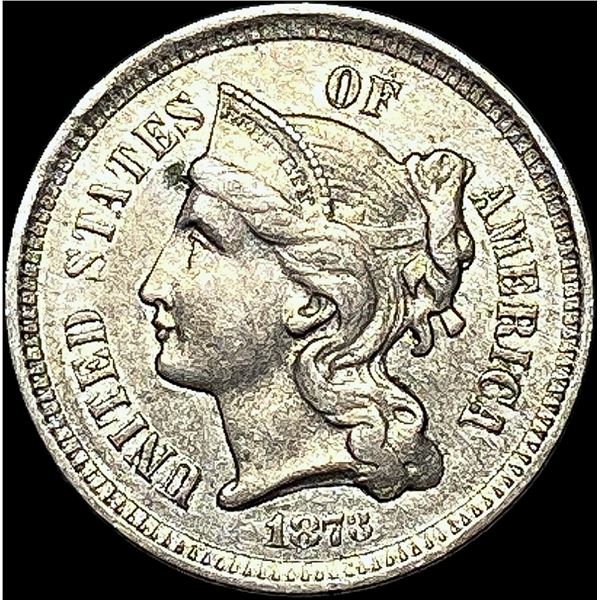 1873 Nickel Three-Cent Piece CLOSELY  UNCIRCULATED