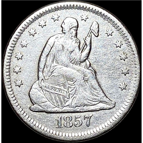 1857-O Seated Liberty Quarter ABOUT  UNCIRCULATED