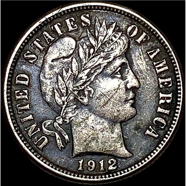 1912-S Silver Barber Dime NEARLY UNCIRCULATED