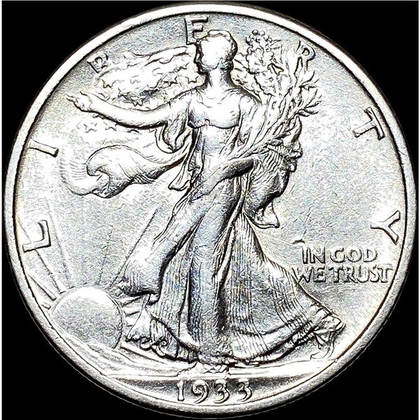 1933-S Walking Liberty Half Dollar NEARLY  UNCIRCULATED