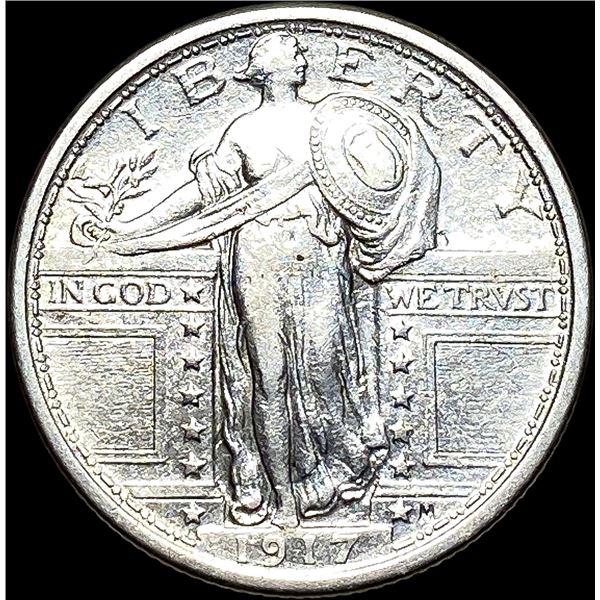 1917 Type 1 Standing Liberty Quarter NEARLY  UNCIRCULATED