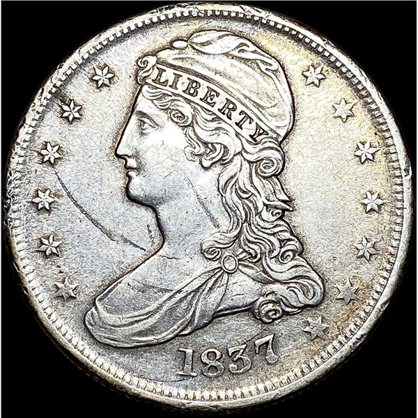 1837 Capped Bust Half Dollar NEARLY  UNCIRCULATED