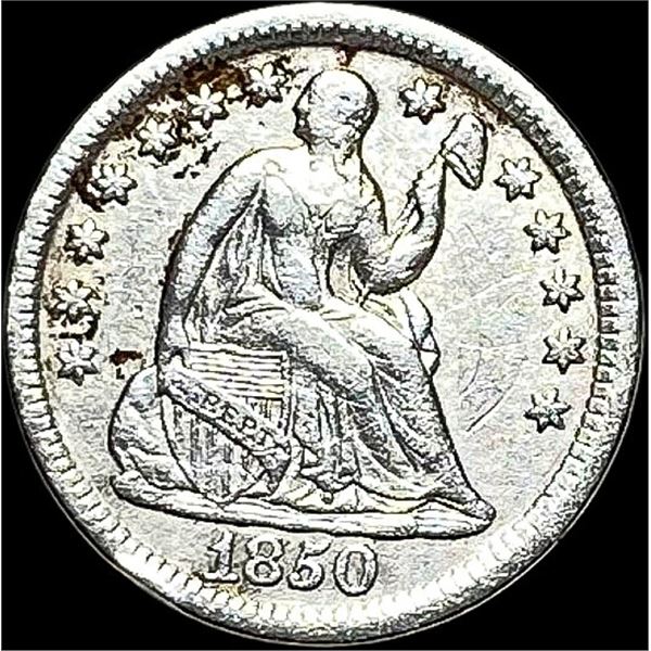 1850 Seated Liberty Silver Half Dime CLOSELY  UNCIRCULATED
