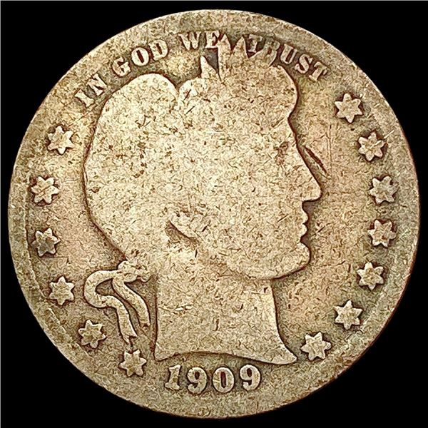 1909-O Barber Quarter NICELY CIRCULATED