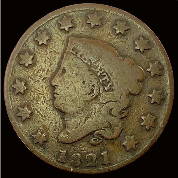 1821 Coronet Head Large Cent NICELY  CIRCULATED