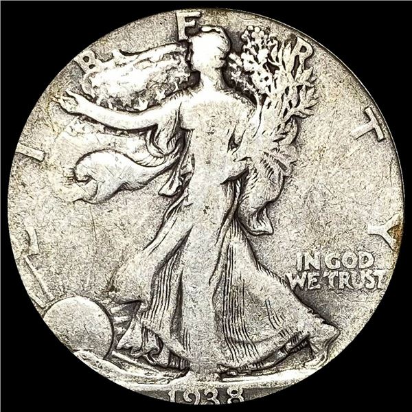 1938-D Silver Walking Liberty Half Dollar  LIGHTLY CIRCULATED