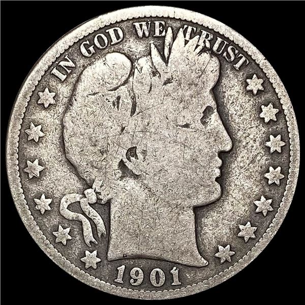 1901-S Silver Barber Half Dollar LIGHTLY  CIRCULATED