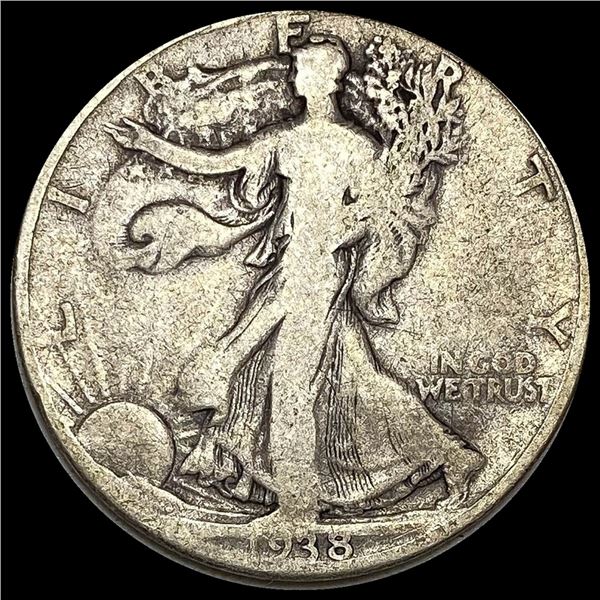 1938-D Silver Walking Liberty Half Dollar  LIGHTLY CIRCULATED