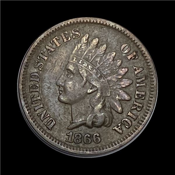 1866 Indian Head Cent ABOUT UNCIRCULATED