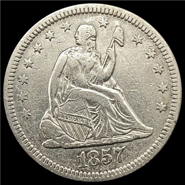 1857-O Seated Liberty Quarter NEARLY UNCIRCULATED