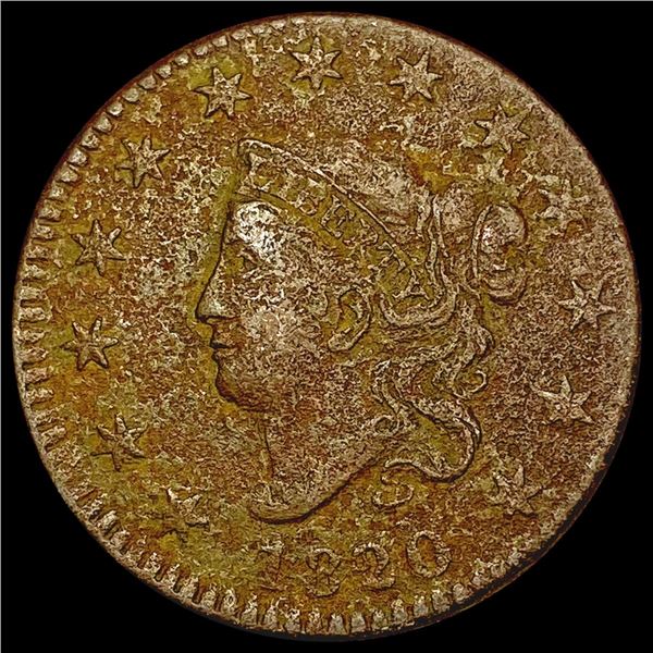 1820 Coronet Head Large Cent NICELY CIRCULATED