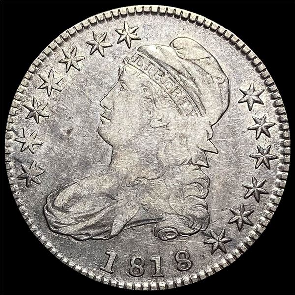 1818 Silver Capped Bust Half Dollar LIGHTLY  CIRCULATED
