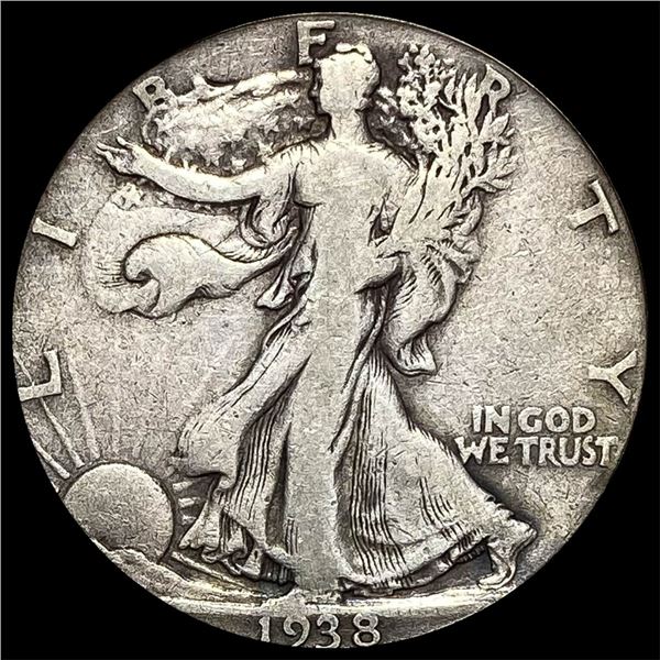1938-D Silver Walking Liberty Half Dollar  LIGHTLY CIRCULATED