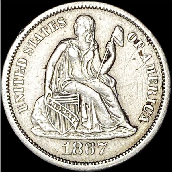 1867-S Seated Liberty Dime CLOSELY  UNCIRCULATED