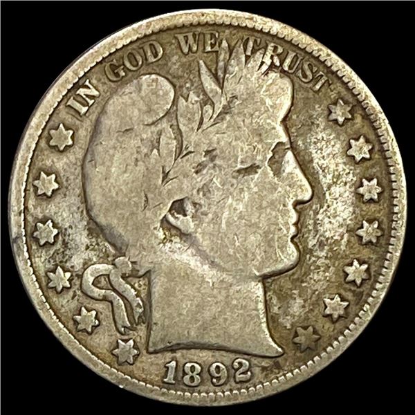1892 Barber Half Dollar NICELY CIRCULATED