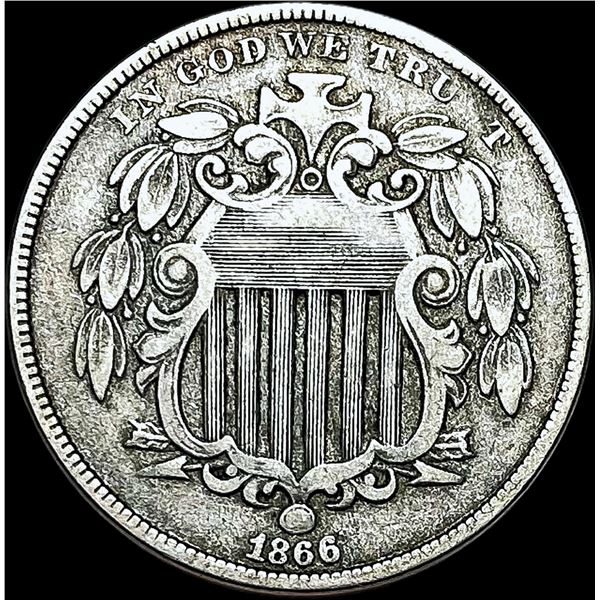 1866 Shield Nickel ABOUT UNCIRCULATED