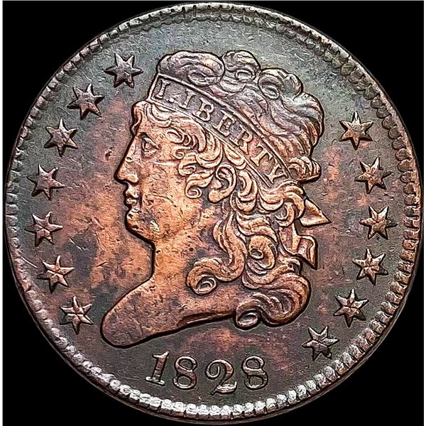 1828 Classic Head Half Cent NEARLY UNCIRCULATED