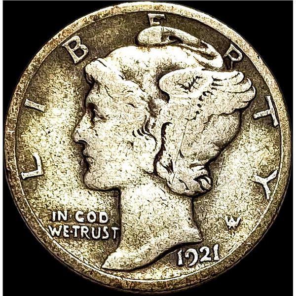 1921 Silver Mercury Dime NICELY CIRCULATED