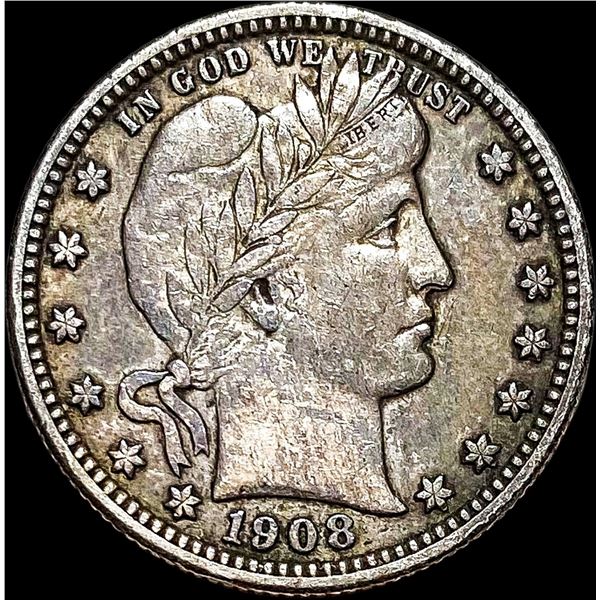 1908-O Silver Barber Quarter NEARLY UNCIRCULATED