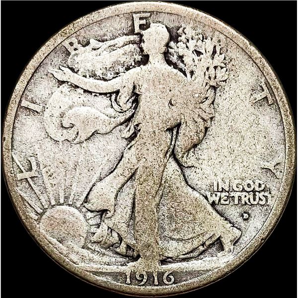 1916-D Walking Liberty Half Dollar NICELY CIRCULATED