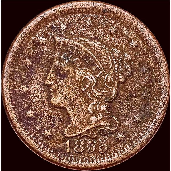 1855 Braided Hair Large Cent HIGH GRADE