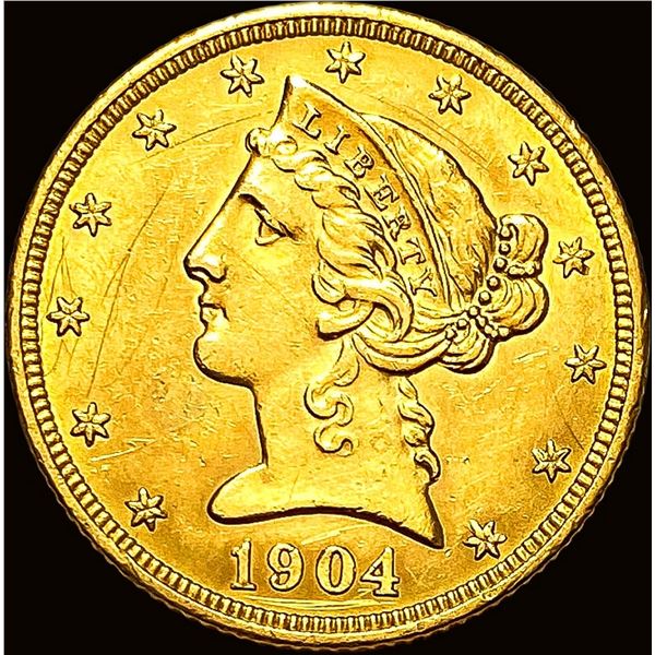 1904 Liberty Head Half Eagle $5 Gold UNCIRCULATED