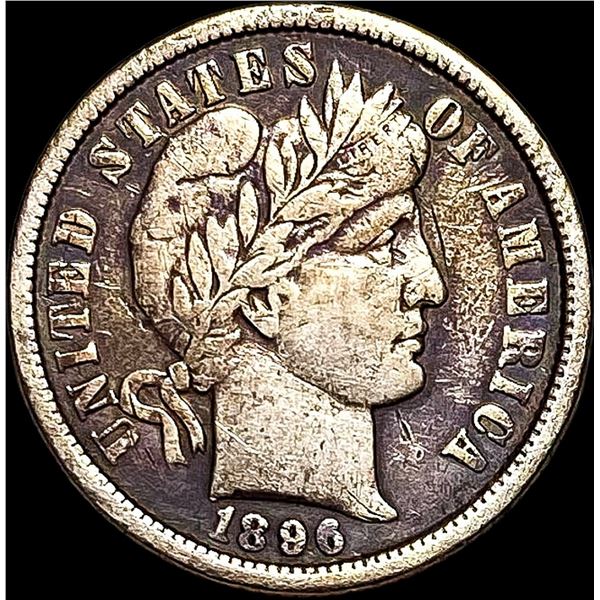 1896-O Silver Barber Dime LIGHTLY CIRCULATED