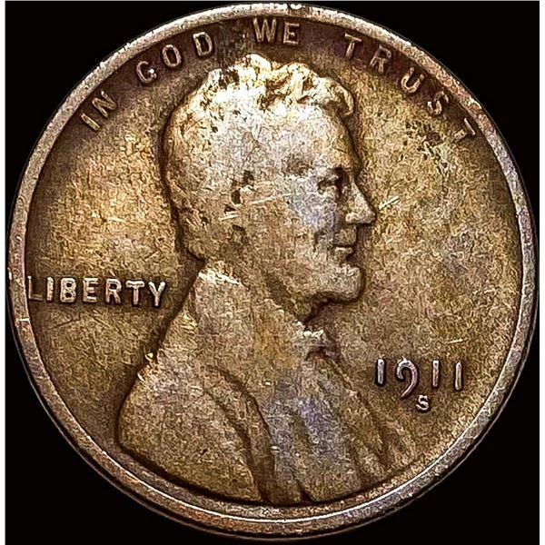 1911-S Lincoln Wheat Cent NICELY CIRCULATED