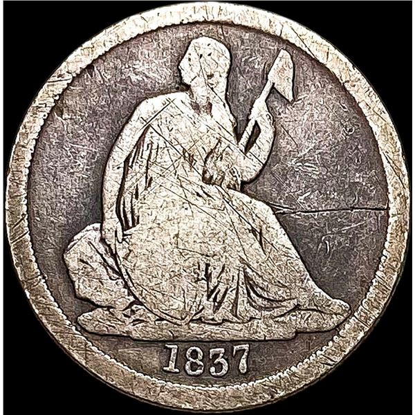 1837 Silver Seated Liberty Dime NICELY CIRCULATED