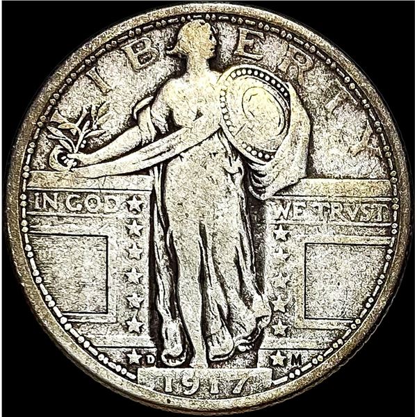 1917-D Type 1 Standing Liberty Quarter NICELY CIRCULATED