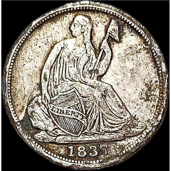 1837 Seated Liberty Half Dime No Stars HIGH GRADE