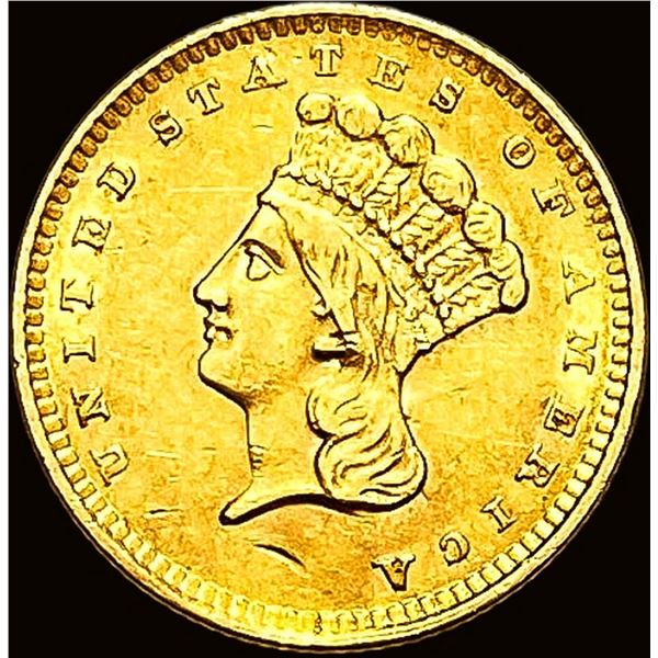 1856 Gold $1 Indian Princess Type 2 CHOICE AU