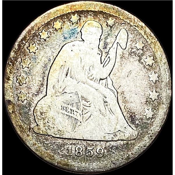 1859-O Seated Liberty Quarter NICELY CIRCULATED