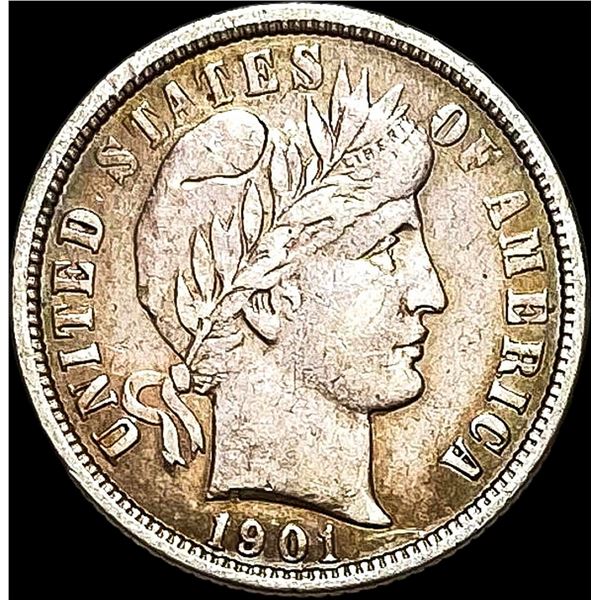 1901-O Silver Barber Dime NEARLY UNCIRCULATED