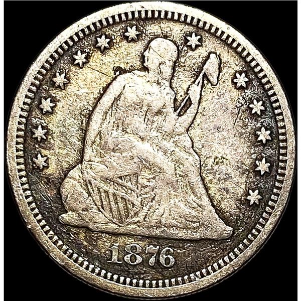 1876-CC Seated Liberty Quarter Dollar NICE CIRC
