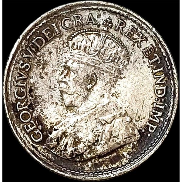 1920 Canada Silver 5 Cents NEARLY UNCIRCULATED