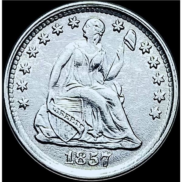 1857 Seated Liberty Half Dime CHOICE AU