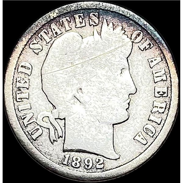 1892-S Silver Barber Dime NICELY CIRCULATED