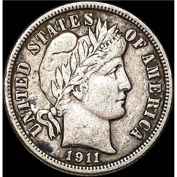 1911 Silver Barber Dime NEARLY UNCIRCULATED