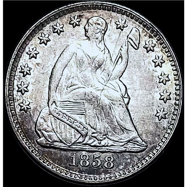 1858 Seated Liberty Half Dime CHOICE AU