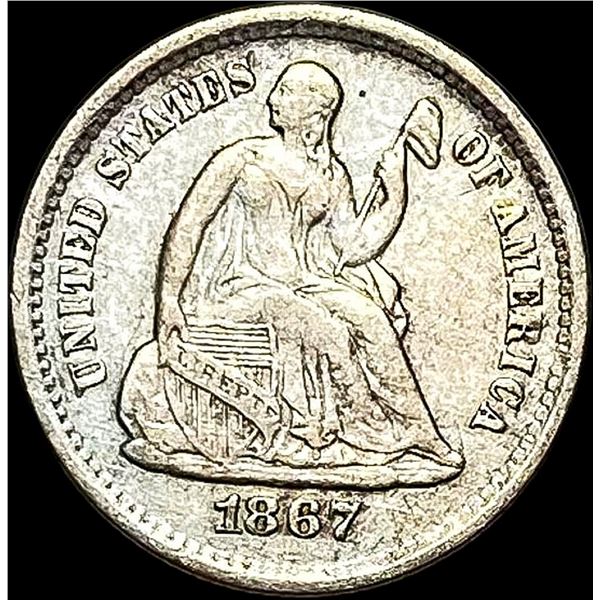 1867-S Seated Liberty Half Dime CLOSELY UNCIRCULATED