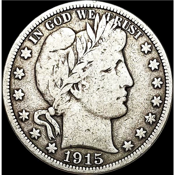 1915-S Silver Barber Half Dollar LIGHTLY CIRCULATED